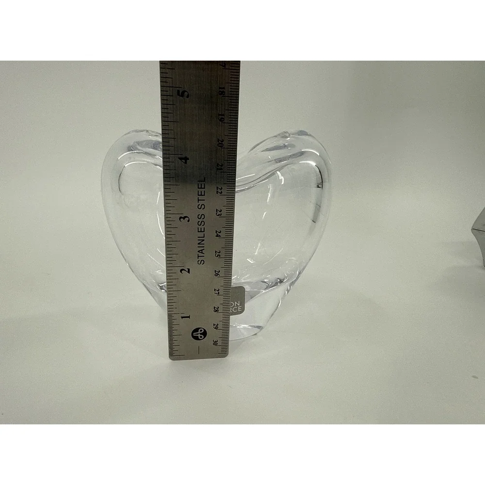 Simon Pearce Vase Clear Romance Heart Handblown Crystal Art Glass